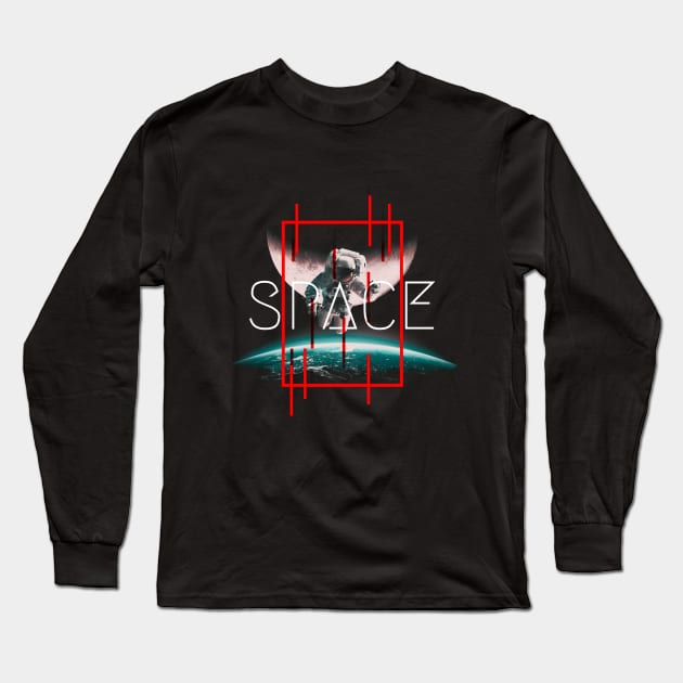 Space Man Long Sleeve T-Shirt by maxha